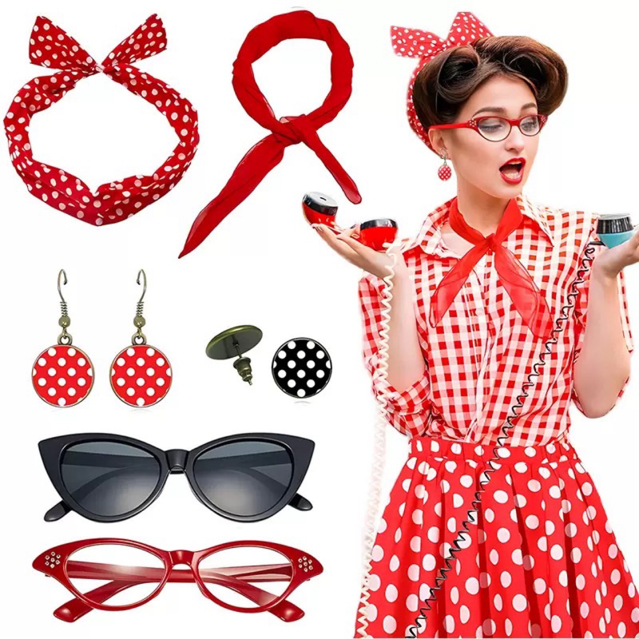 1950s Retro Hippie Party Women - огляд і ціна Women'S Accessories In The 1950S