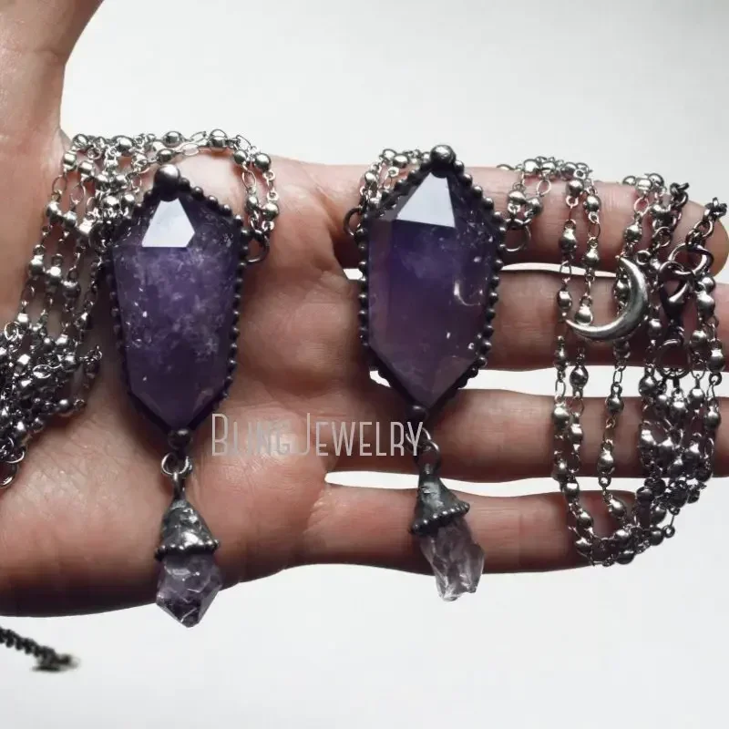 10pcs Amethyst Crystal Necklac - огляд і ціна Women'S Emo Accessories